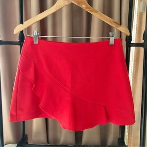 Zara Red Ruffle Mini Skort | Stylish and Versatile | Size Large